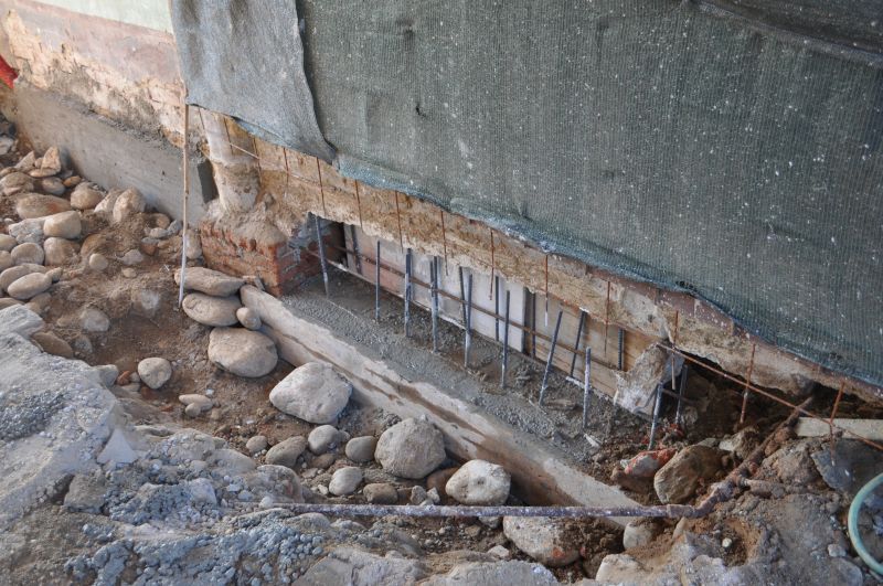 Repaired Foundation with Reinforcements